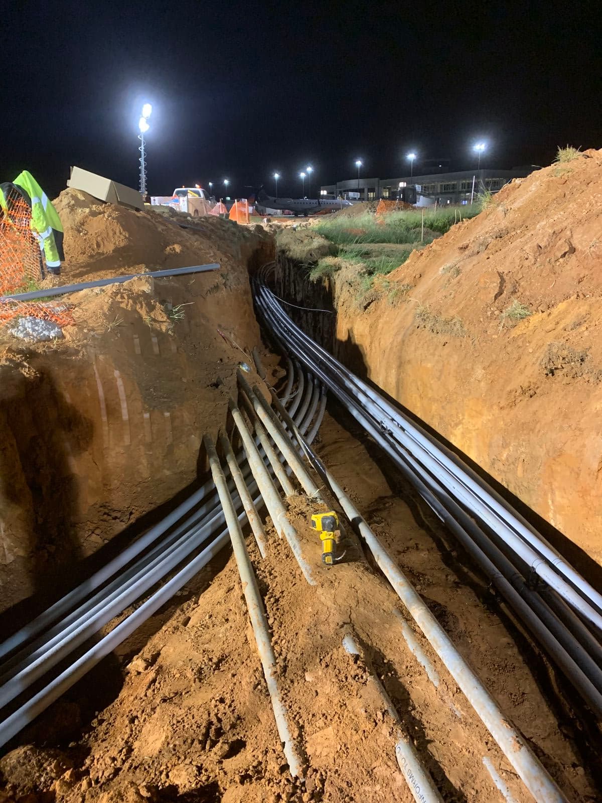 Night-Time Conduit Installation